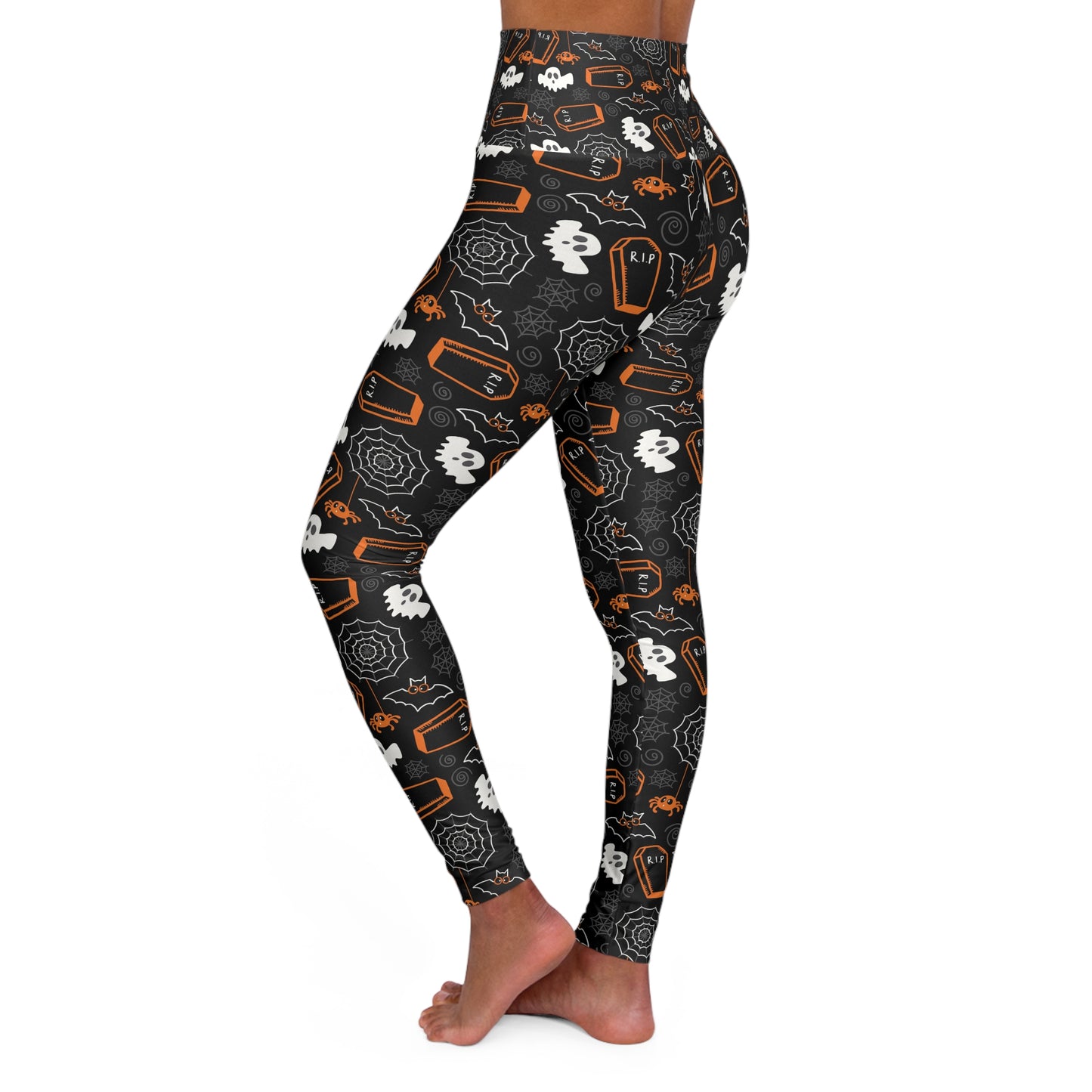 Halloween High Waisted Yoga Leggings, Skinny Leggings, Halloween Skinny Leggings for Everyday Wear, Exercise Leggings