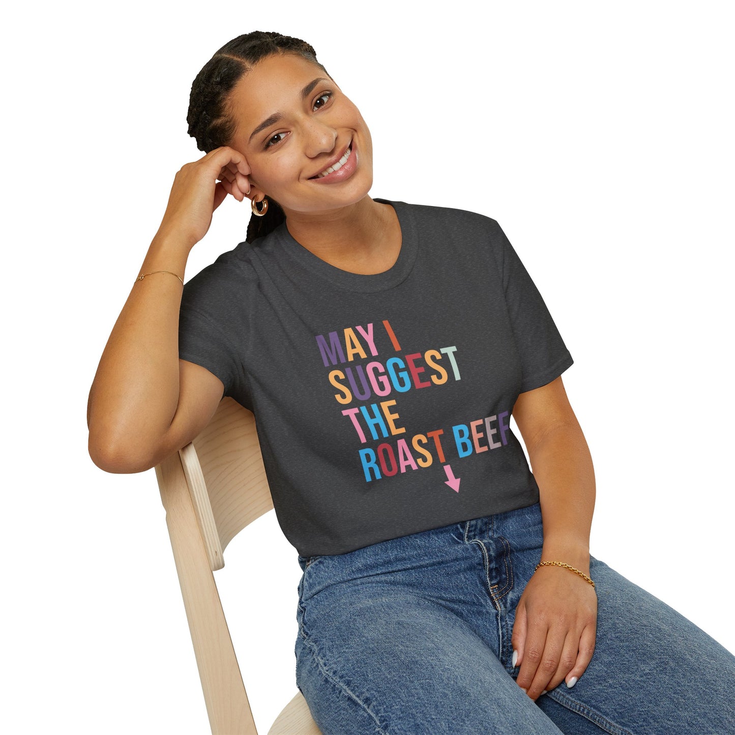 Playful Roast Beef Suggestion T-Shirt, Humorous Tee, Gift for Foodies, Casual Wear, Cookout & BBQ Party Shirt, Unisex Graphic Tee