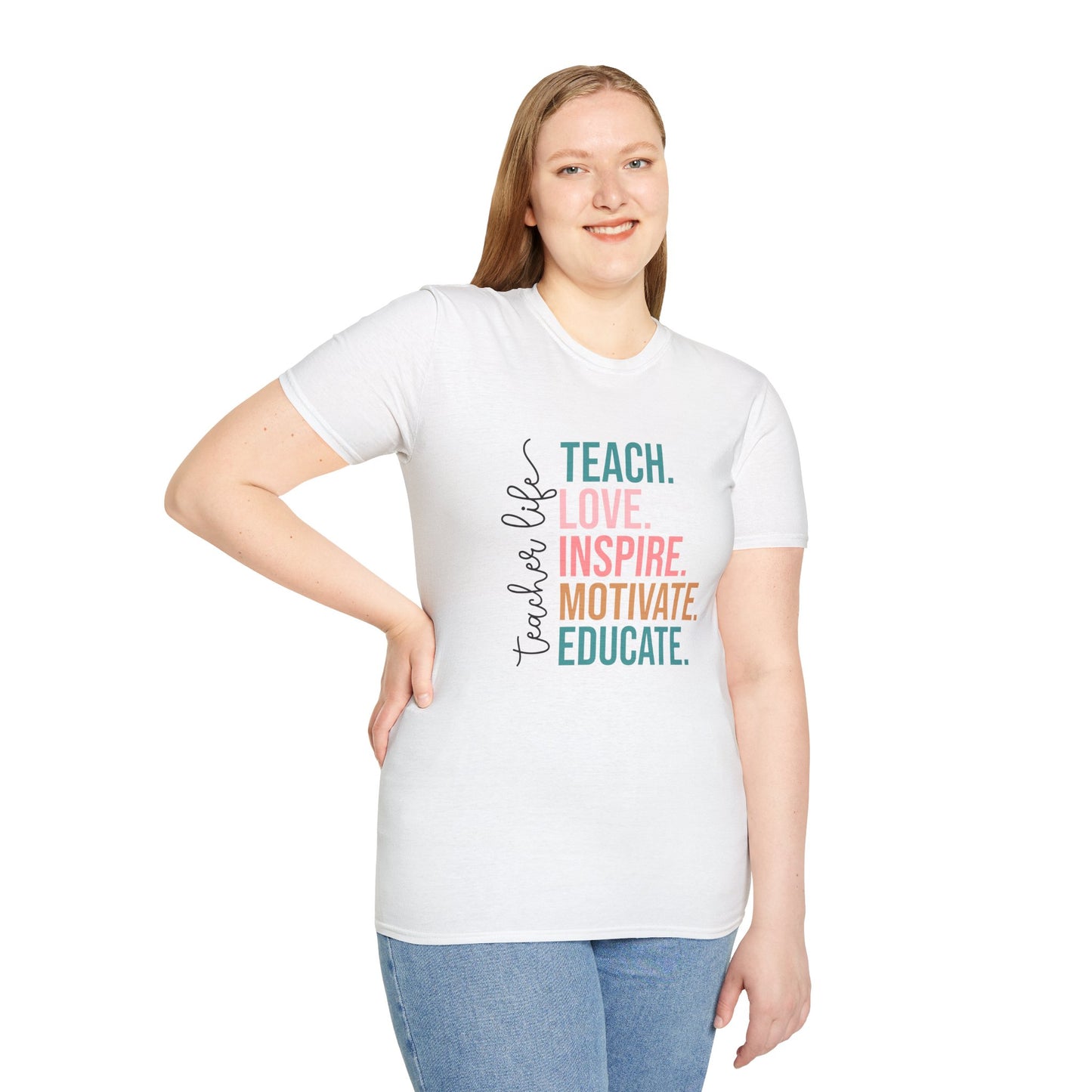 Inspire Teacher T-Shirt, Teach Love Inspire Motivate, Gift for Educators, Teacher Appreciation, Classroom Outfit