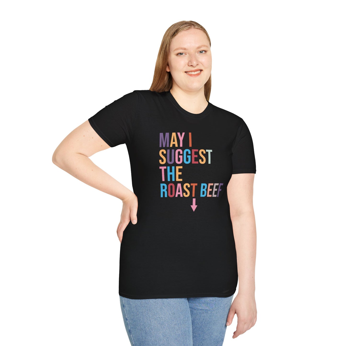 Playful Roast Beef Suggestion T-Shirt, Humorous Tee, Gift for Foodies, Casual Wear, Cookout & BBQ Party Shirt, Unisex Graphic Tee