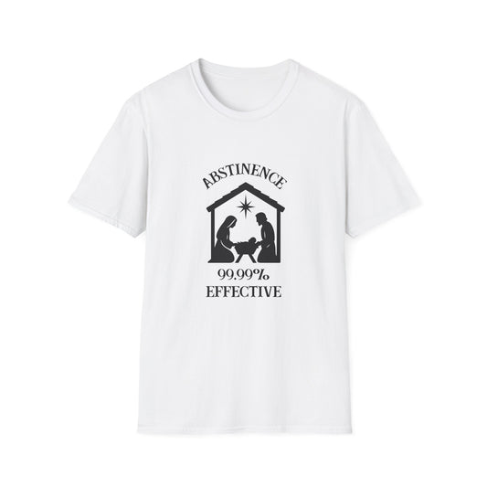 Abstinence 99.99% Effective Funny T-Shirt | Christmas Humor Religious Humor