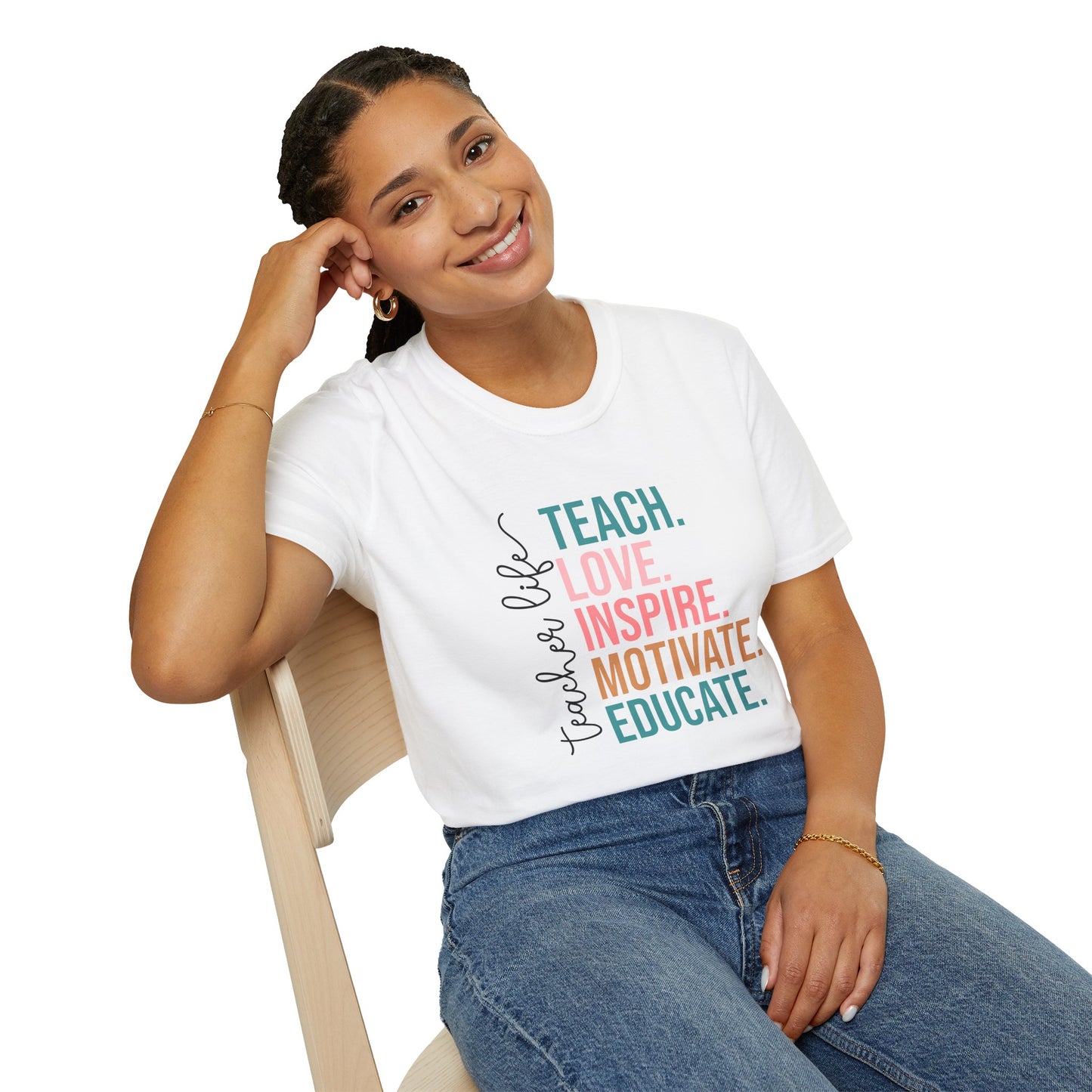 Inspire Teacher T-Shirt, Teach Love Inspire Motivate, Gift for Educators, Teacher Appreciation, Classroom Outfit
