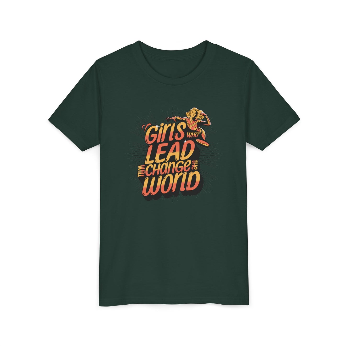 Youth Girls Who Lead Will Change the World Youth Short Sleeve T Shirt Kids