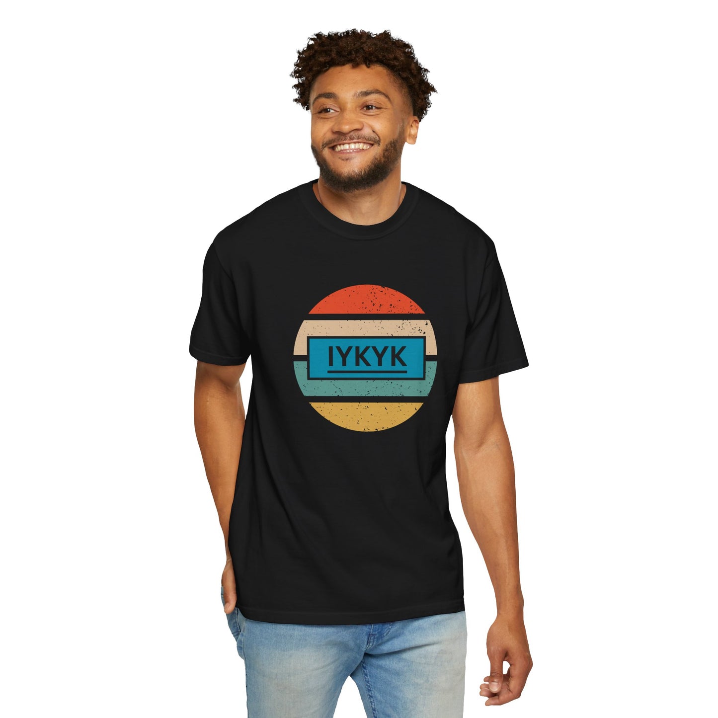 IYKYK Vintage Style Tee with Retro Rainbow