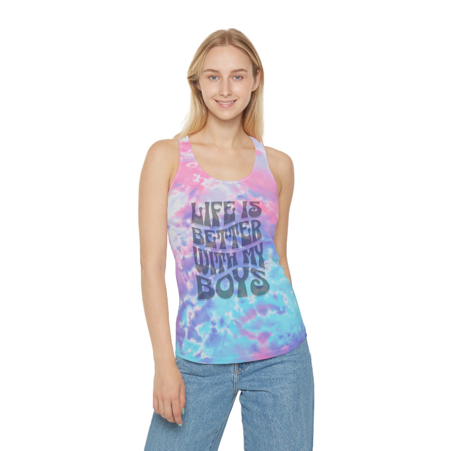 Life Is Better With My Boys - Tie Dye Tank Top