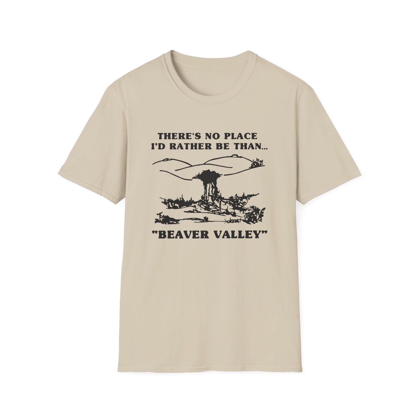 Beaver Valley Unisex Softstyle T-Shirt | Nature Lover Gift, Outdoor Adventure Tee, Casual Wear, Gift for Her, Gift for Him