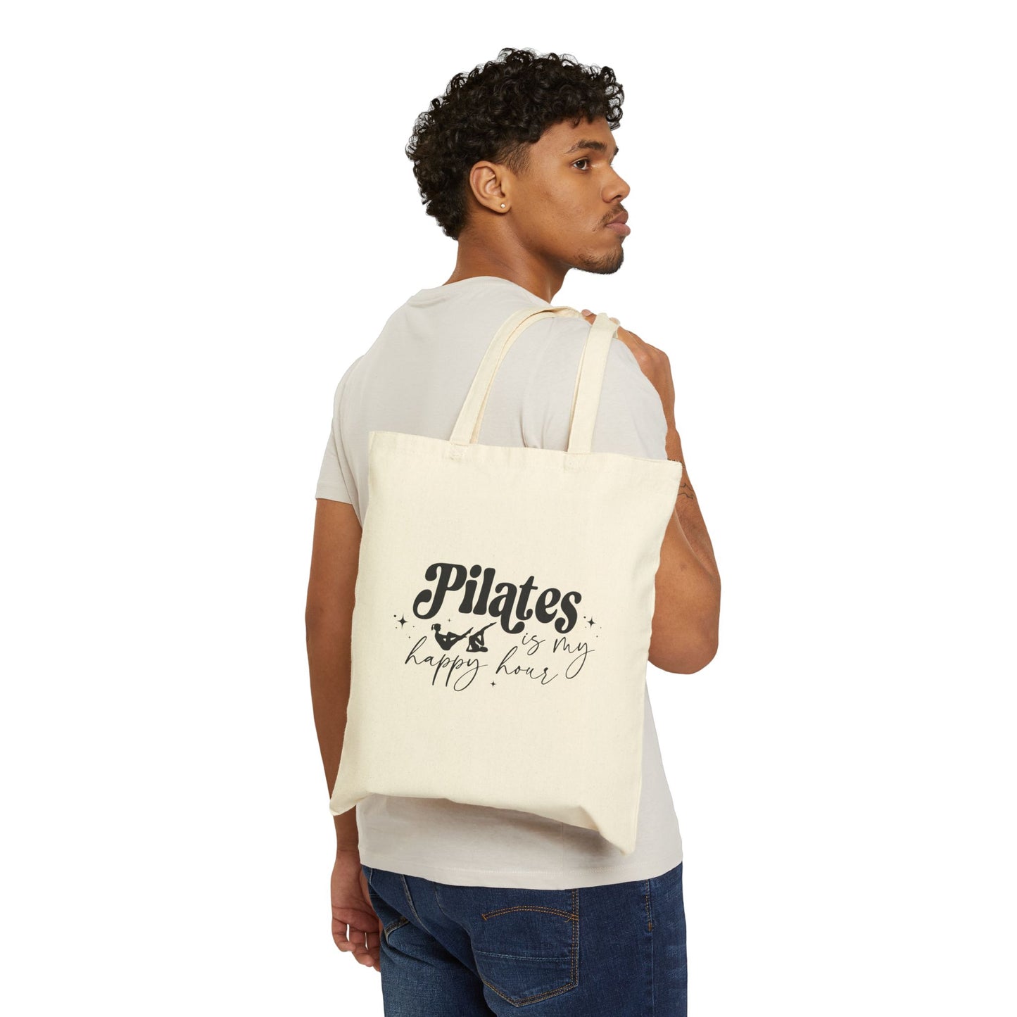 Pilates Is My Happy Hour Tote Bag - Eco-Friendly Gym Bag, Fitness Gift, Workout Accessory, Pilates Lover Tote, Everyday Carryall