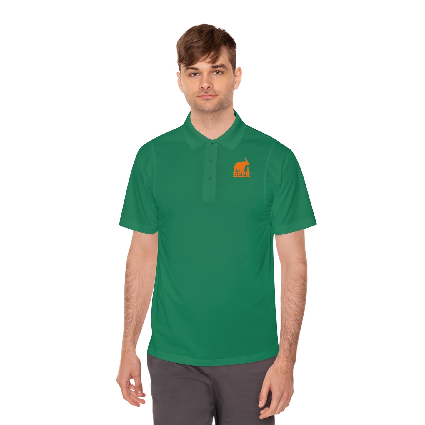 Mens Golf Shirt Beer Bear Men's Sport Polo Shirt