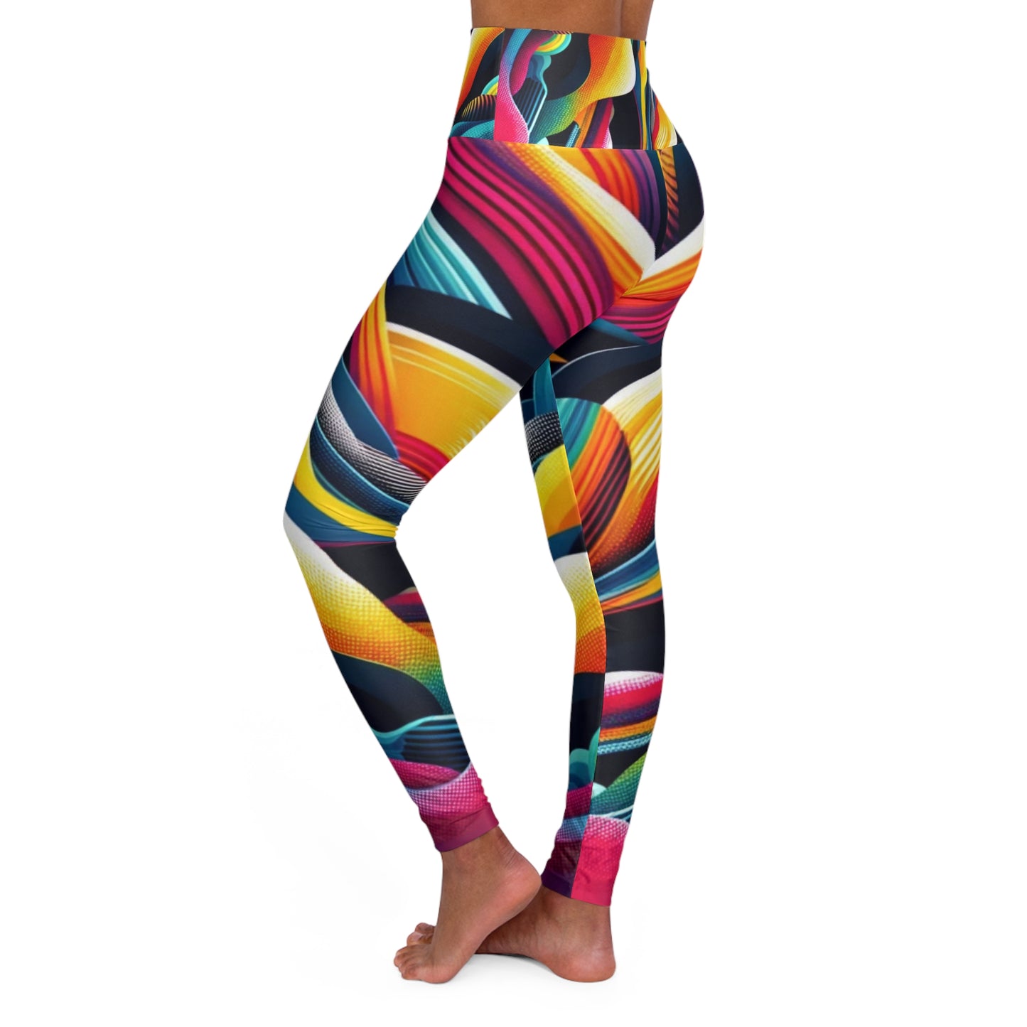 High Waisted Yoga Leggings, Workout Leggings, Funky Design Leggings