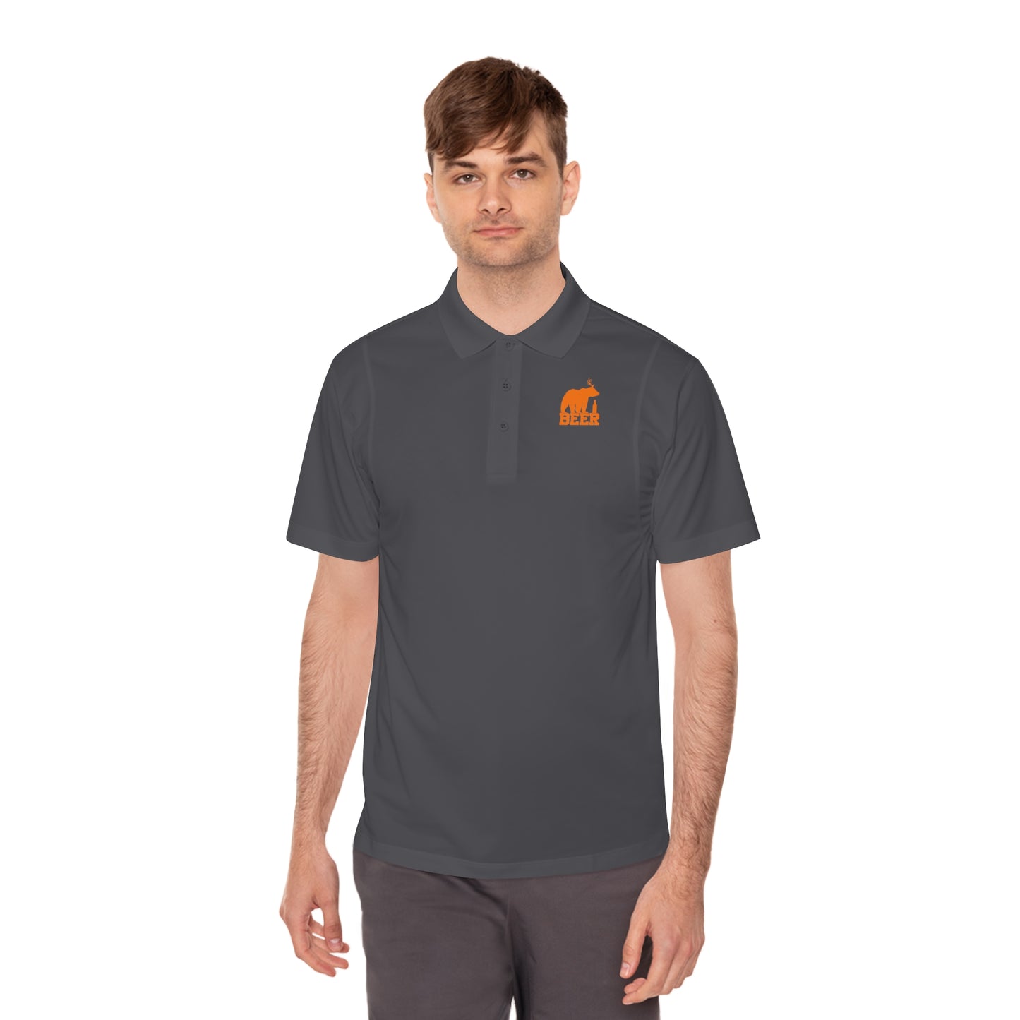 Mens Golf Shirt Beer Bear Men's Sport Polo Shirt