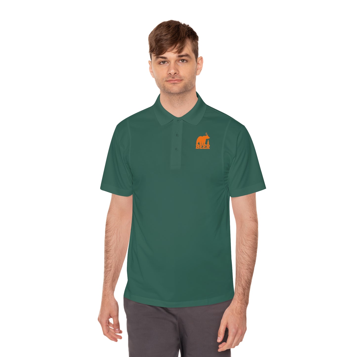 Mens Golf Shirt Beer Bear Men's Sport Polo Shirt