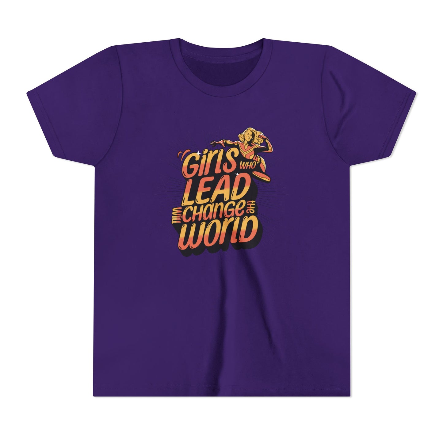 Youth Girls Who Lead Will Change the World Youth Short Sleeve T Shirt Kids