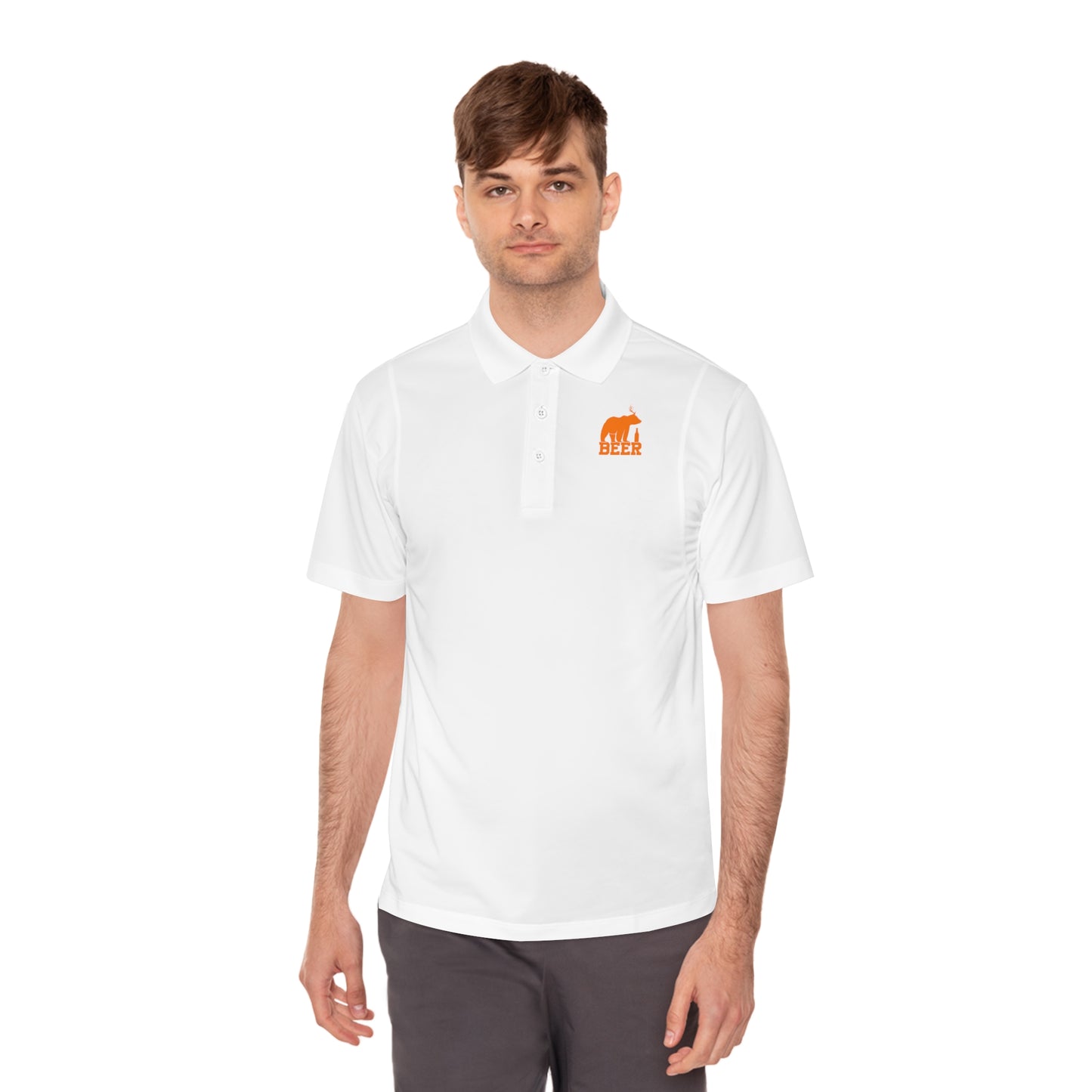 Mens Golf Shirt Beer Bear Men's Sport Polo Shirt