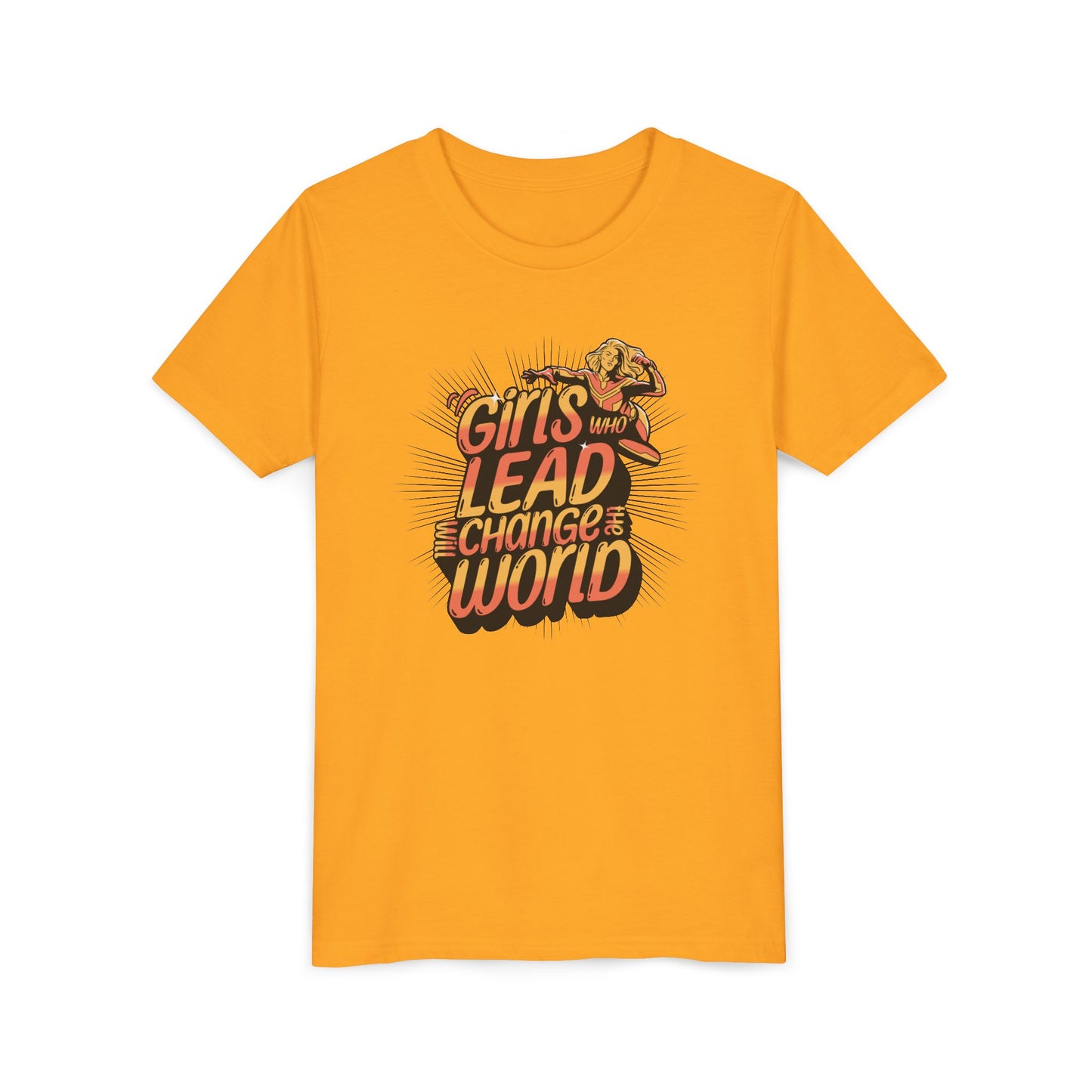 Youth Girls Who Lead Will Change the World Youth Short Sleeve T Shirt Kids