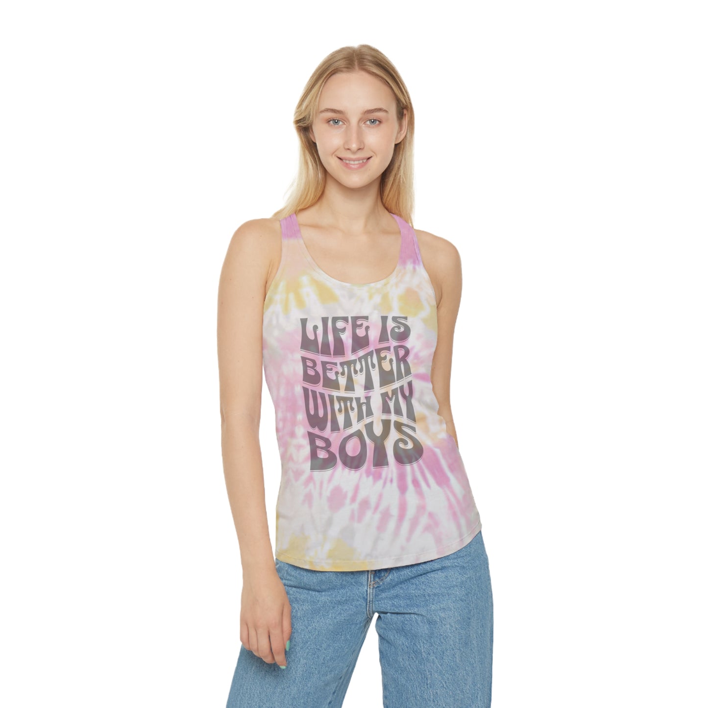 Life Is Better With My Boys - Tie Dye Tank Top