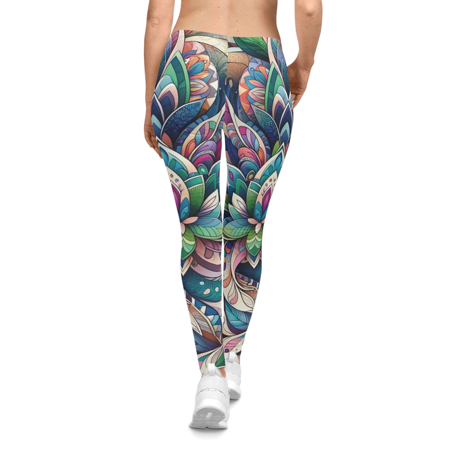 Custom Designed Floral Print Leggings, Womens Casual Leggings, Floral Print Yoga Pants, Workout pants