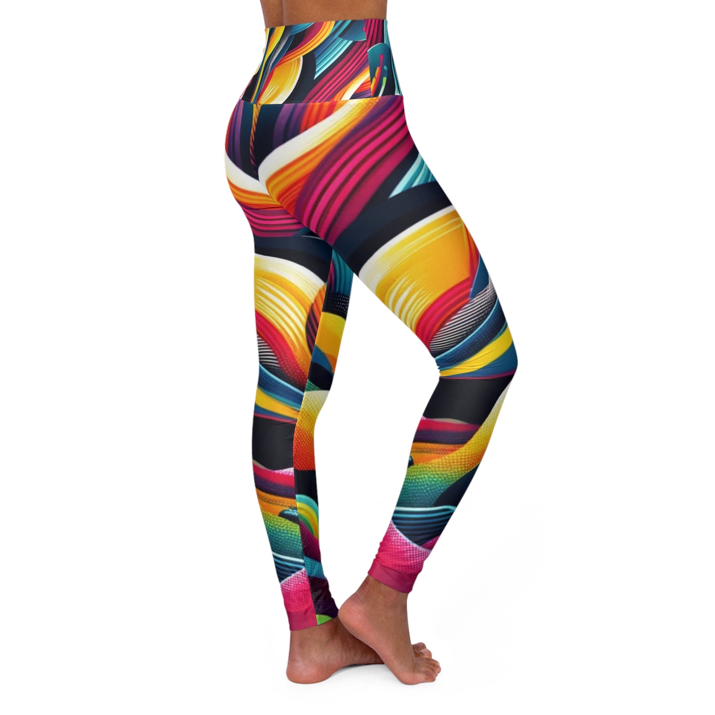 High Waisted Yoga Leggings, Workout Leggings, Funky Design Leggings
