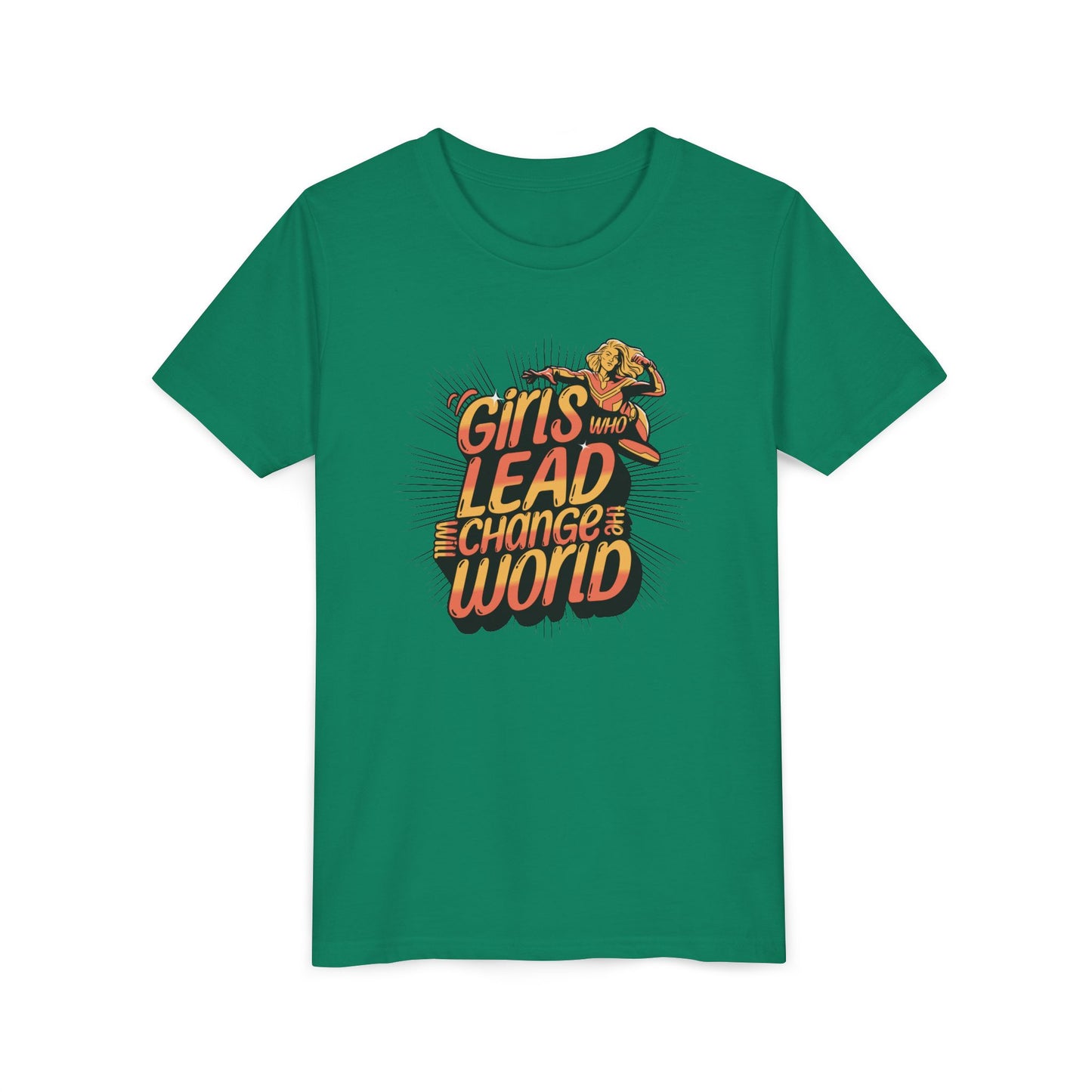 Youth Girls Who Lead Will Change the World Youth Short Sleeve T Shirt Kids