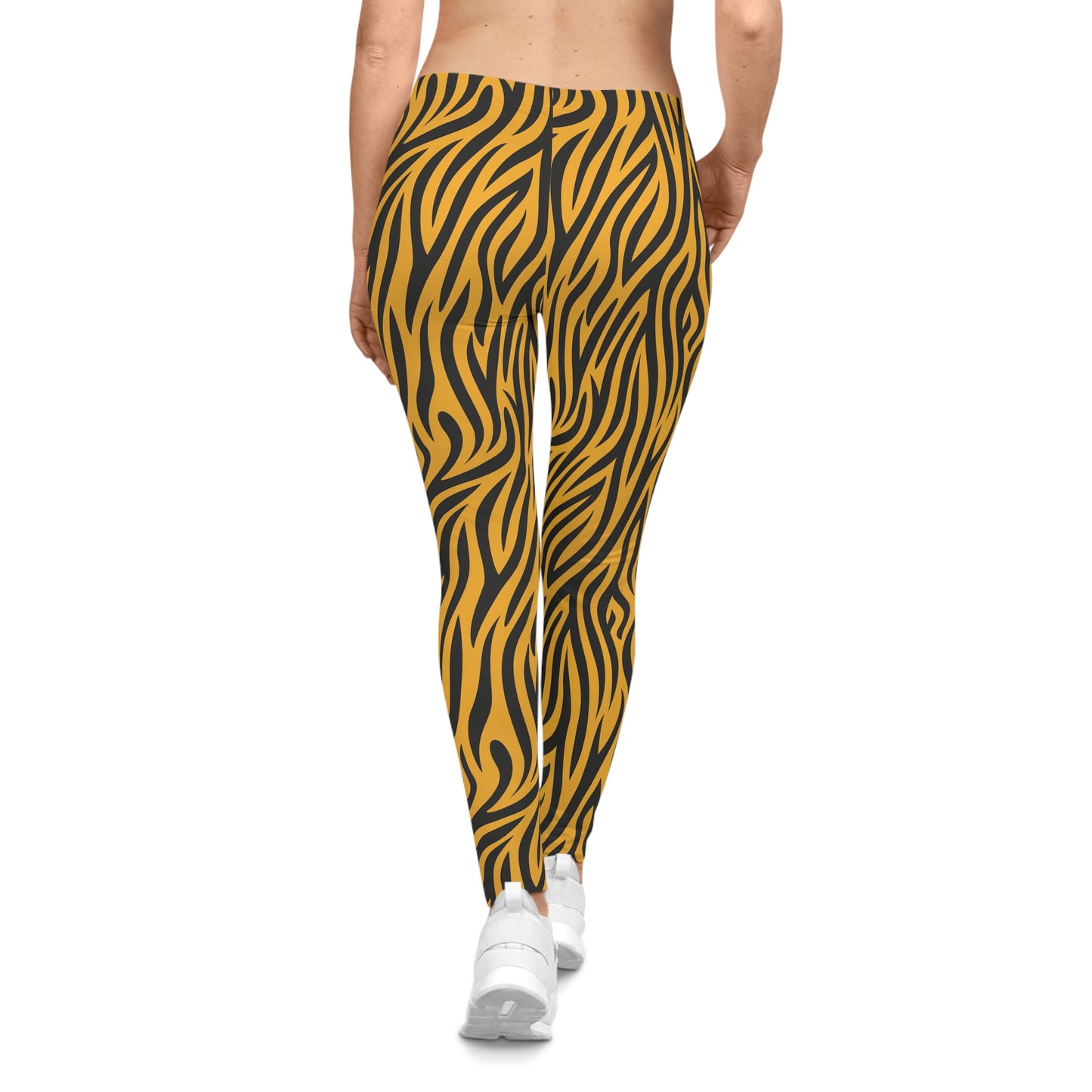 Tiger Striped Womens Casual Leggings for Working Out, Playing, Running Errands or Nothing At All