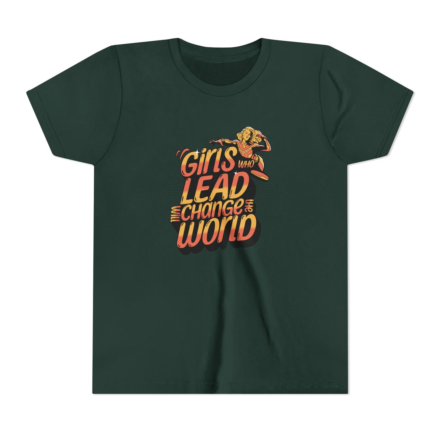 Youth Girls Who Lead Will Change the World Youth Short Sleeve T Shirt Kids
