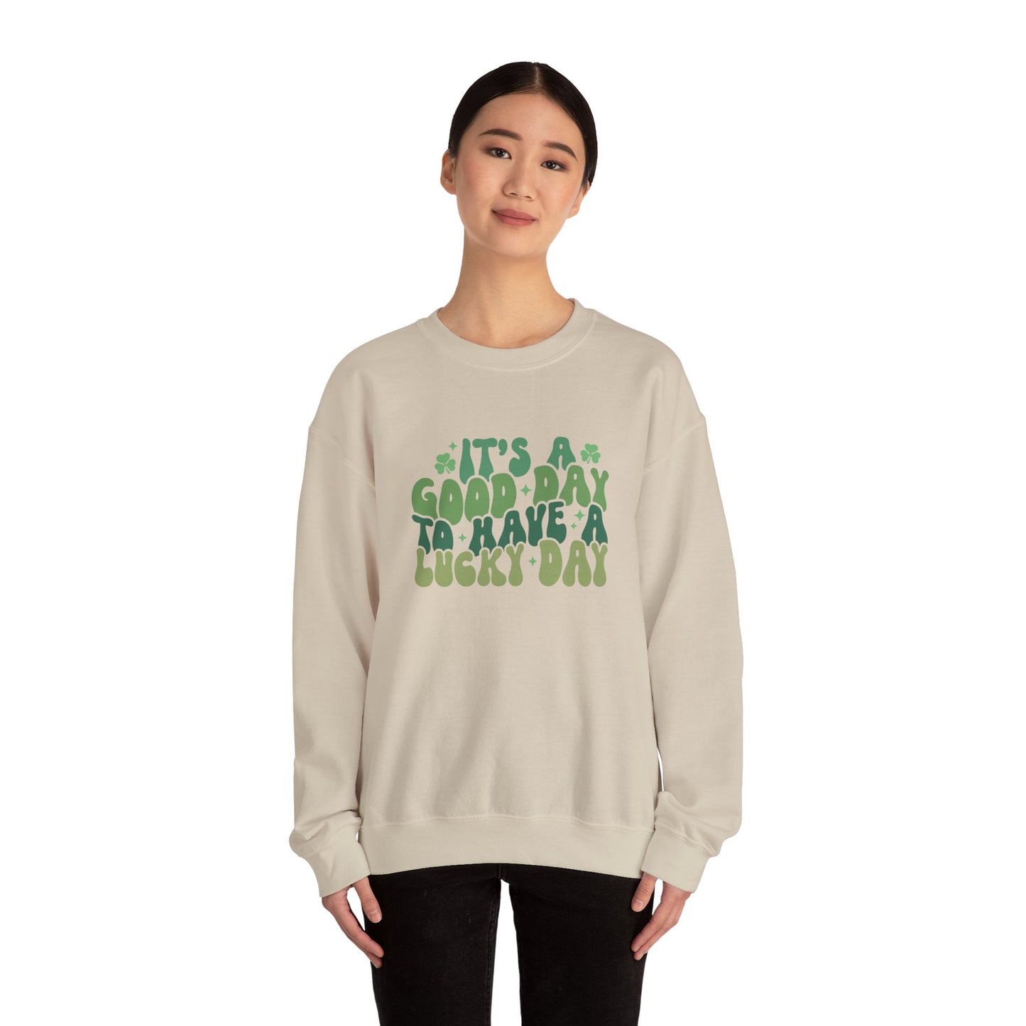 Its A Good Day, St Patricks Day, Lucky Day, Womens Heavy Blend Crewneck Sweatshirt