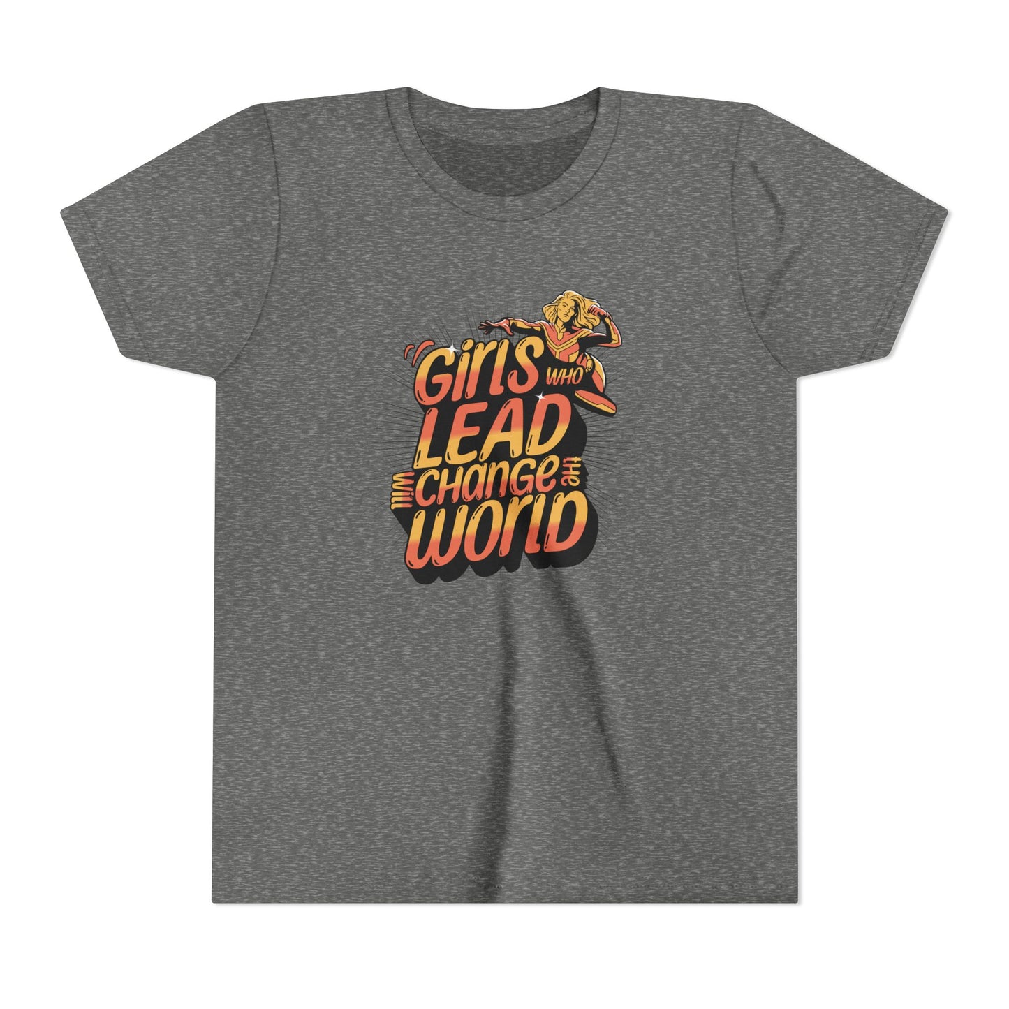 Youth Girls Who Lead Will Change the World Youth Short Sleeve T Shirt Kids