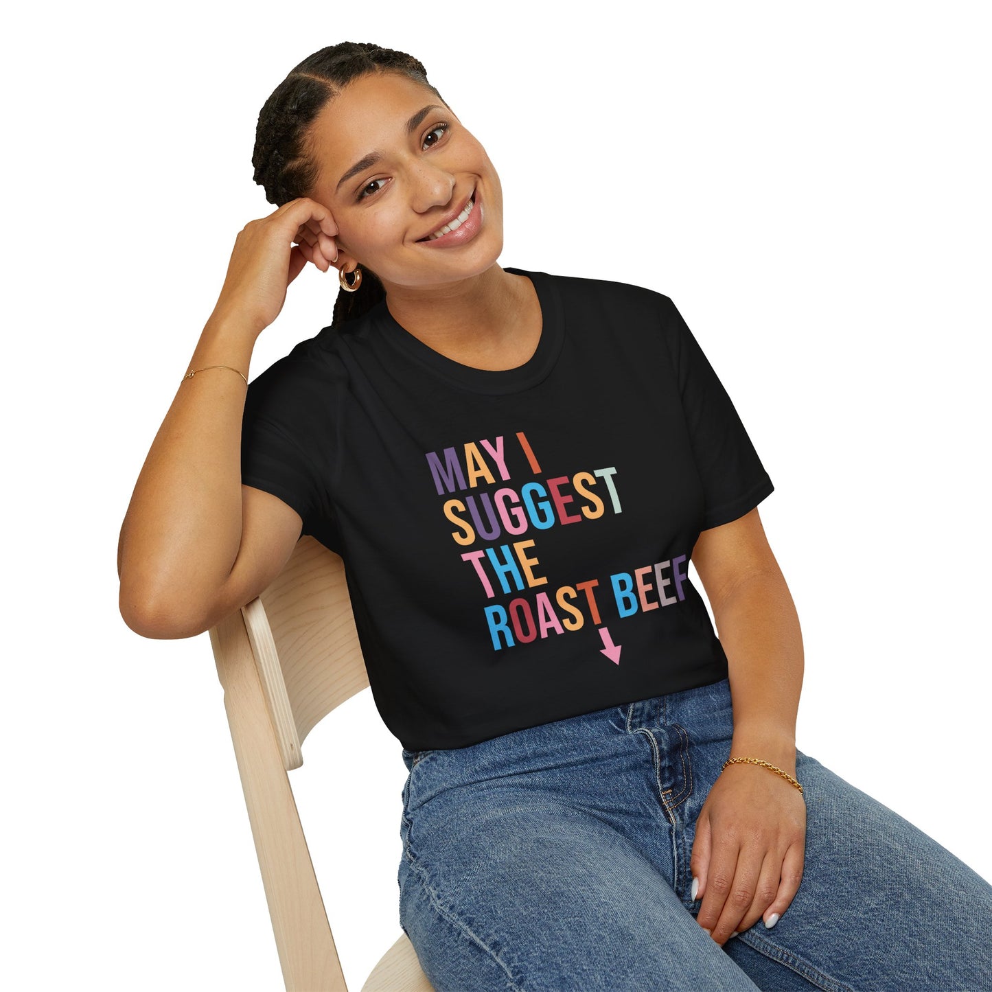Playful Roast Beef Suggestion T-Shirt, Humorous Tee, Gift for Foodies, Casual Wear, Cookout & BBQ Party Shirt, Unisex Graphic Tee