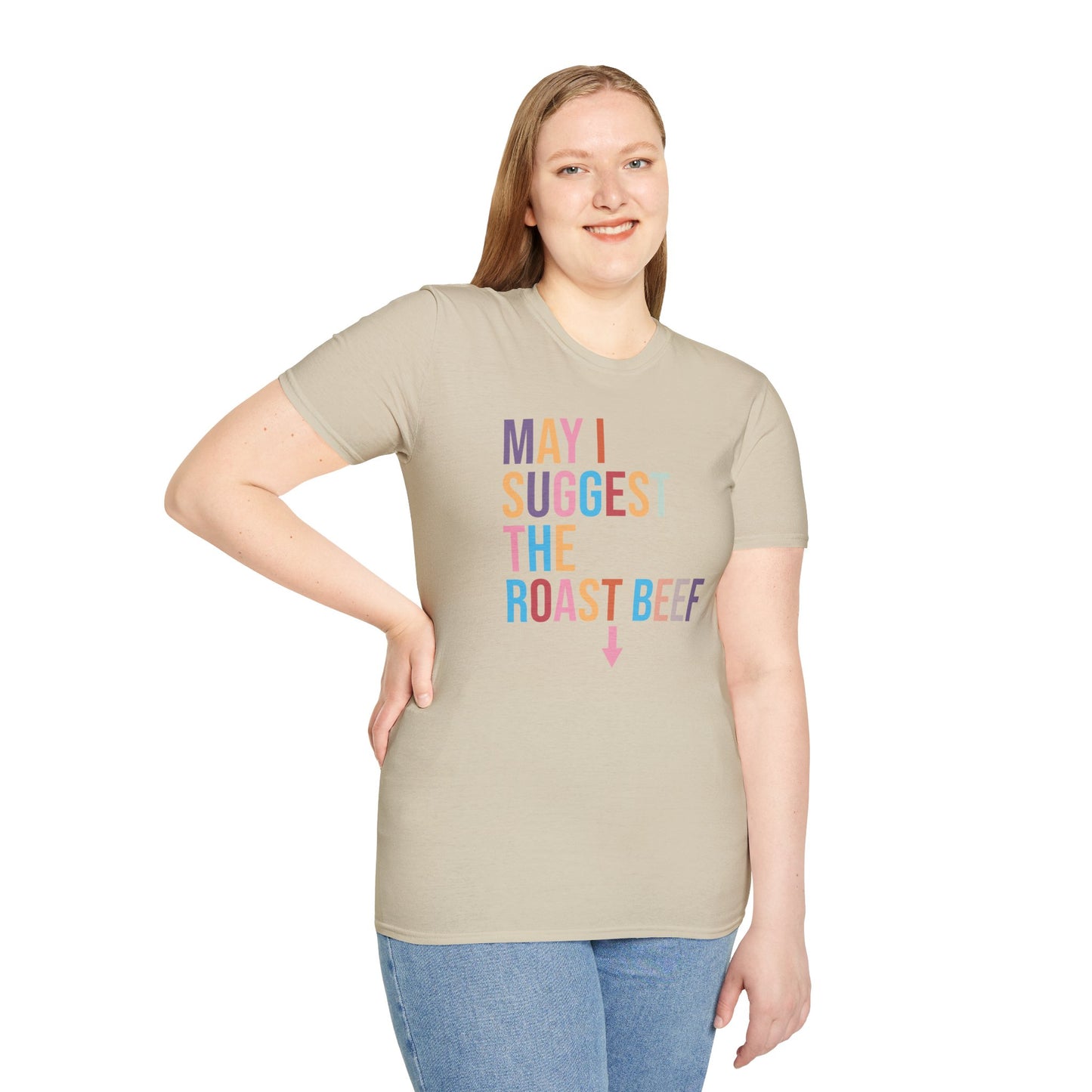 Playful Roast Beef Suggestion T-Shirt, Humorous Tee, Gift for Foodies, Casual Wear, Cookout & BBQ Party Shirt, Unisex Graphic Tee