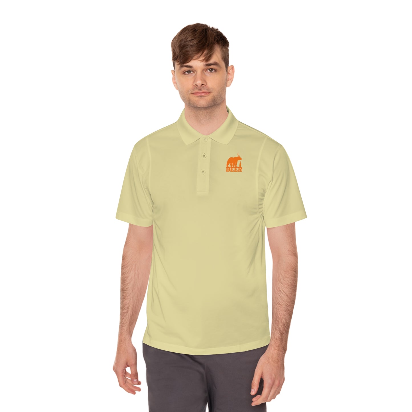 Mens Golf Shirt Beer Bear Men's Sport Polo Shirt