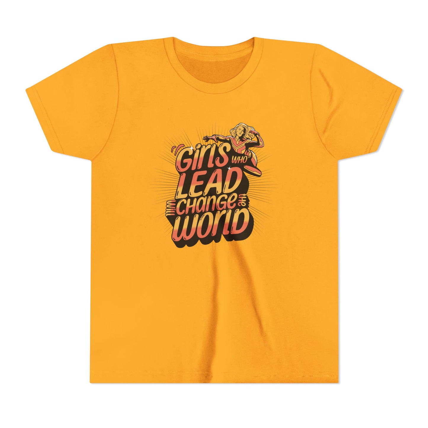 Youth Girls Who Lead Will Change the World Youth Short Sleeve T Shirt Kids