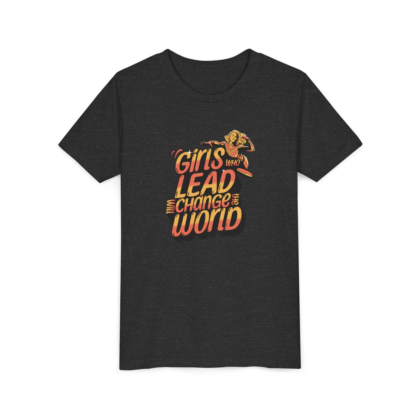 Youth Girls Who Lead Will Change the World Youth Short Sleeve T Shirt Kids