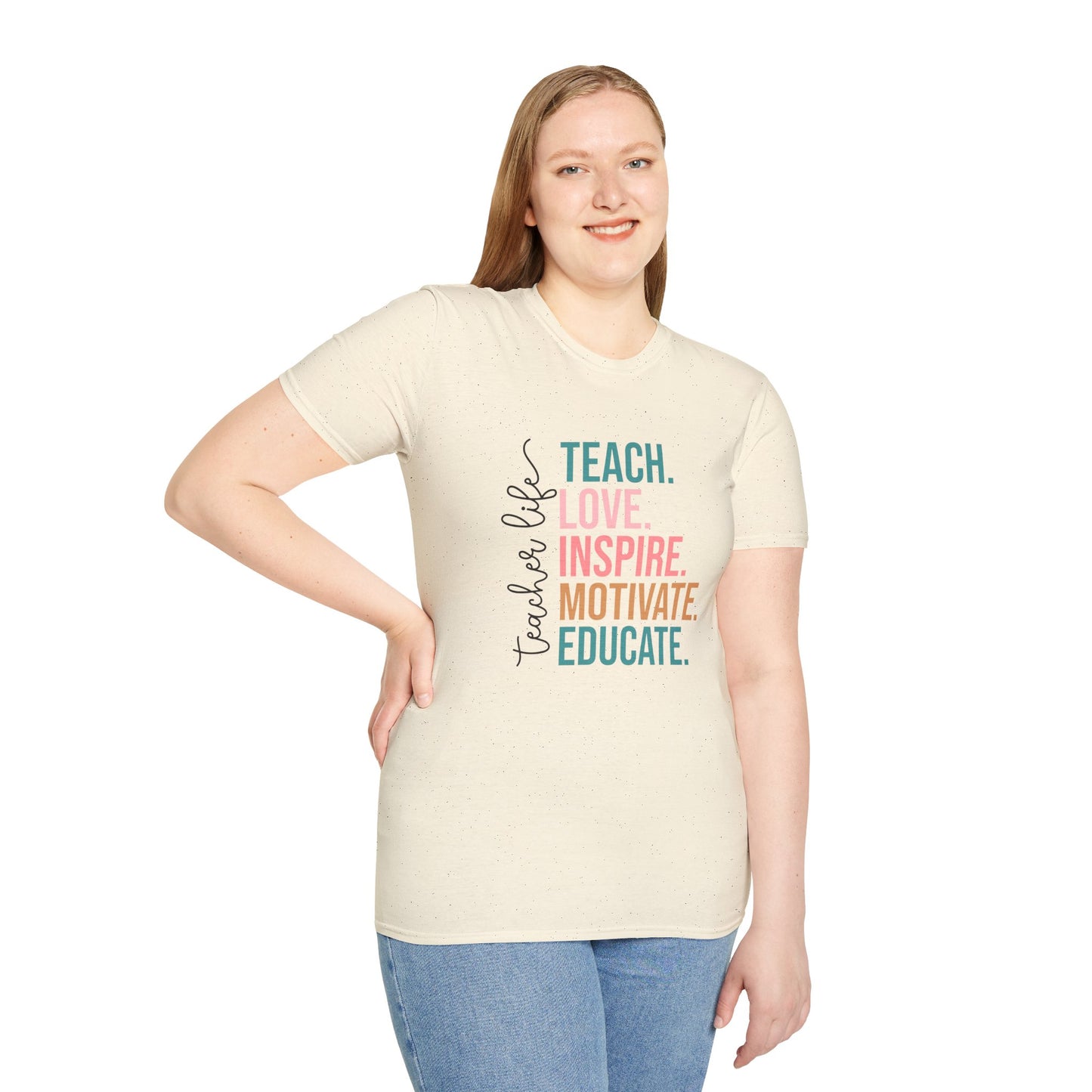 Inspire Teacher T-Shirt, Teach Love Inspire Motivate, Gift for Educators, Teacher Appreciation, Classroom Outfit
