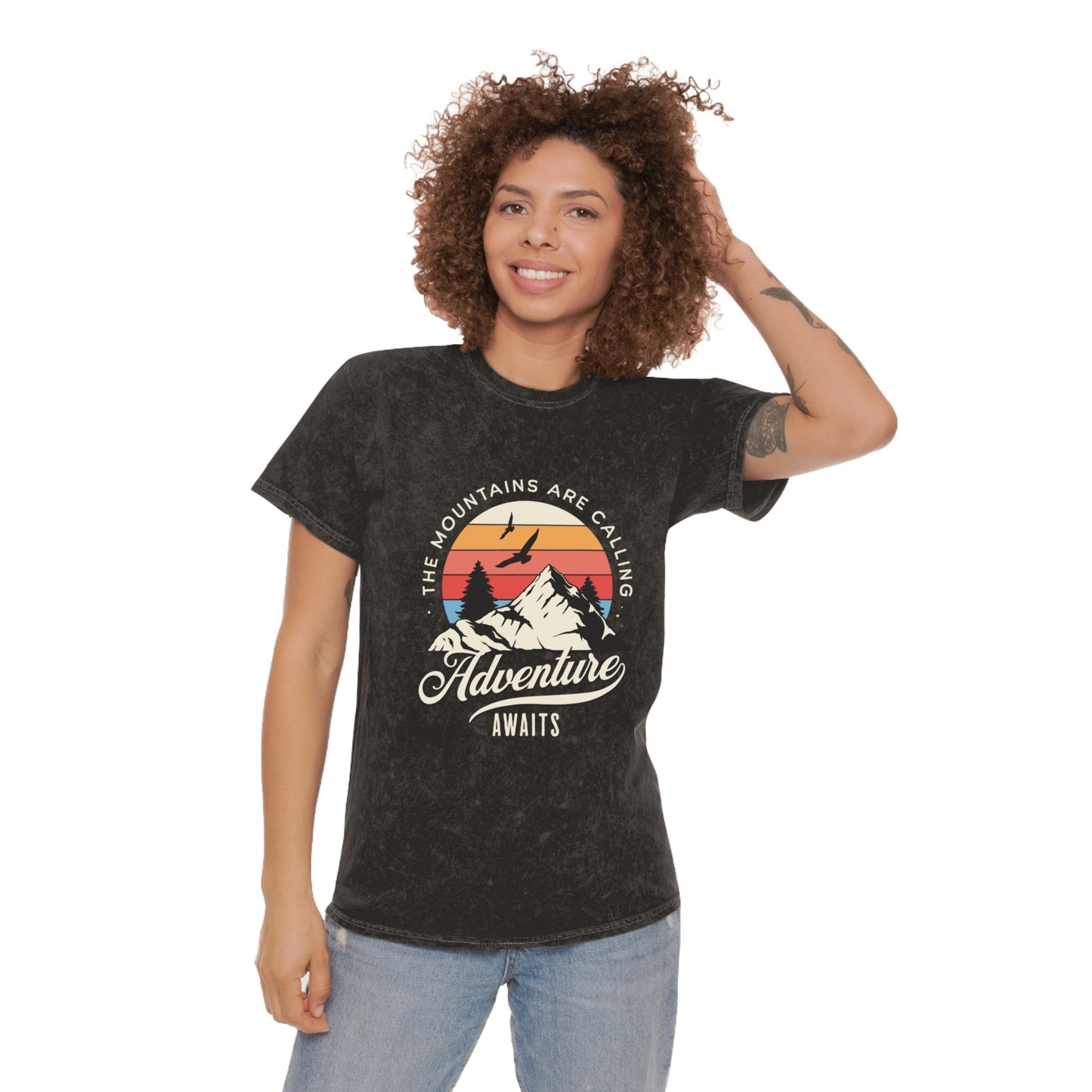 Mens Adventure Awaits - Mineral T-Shirt
