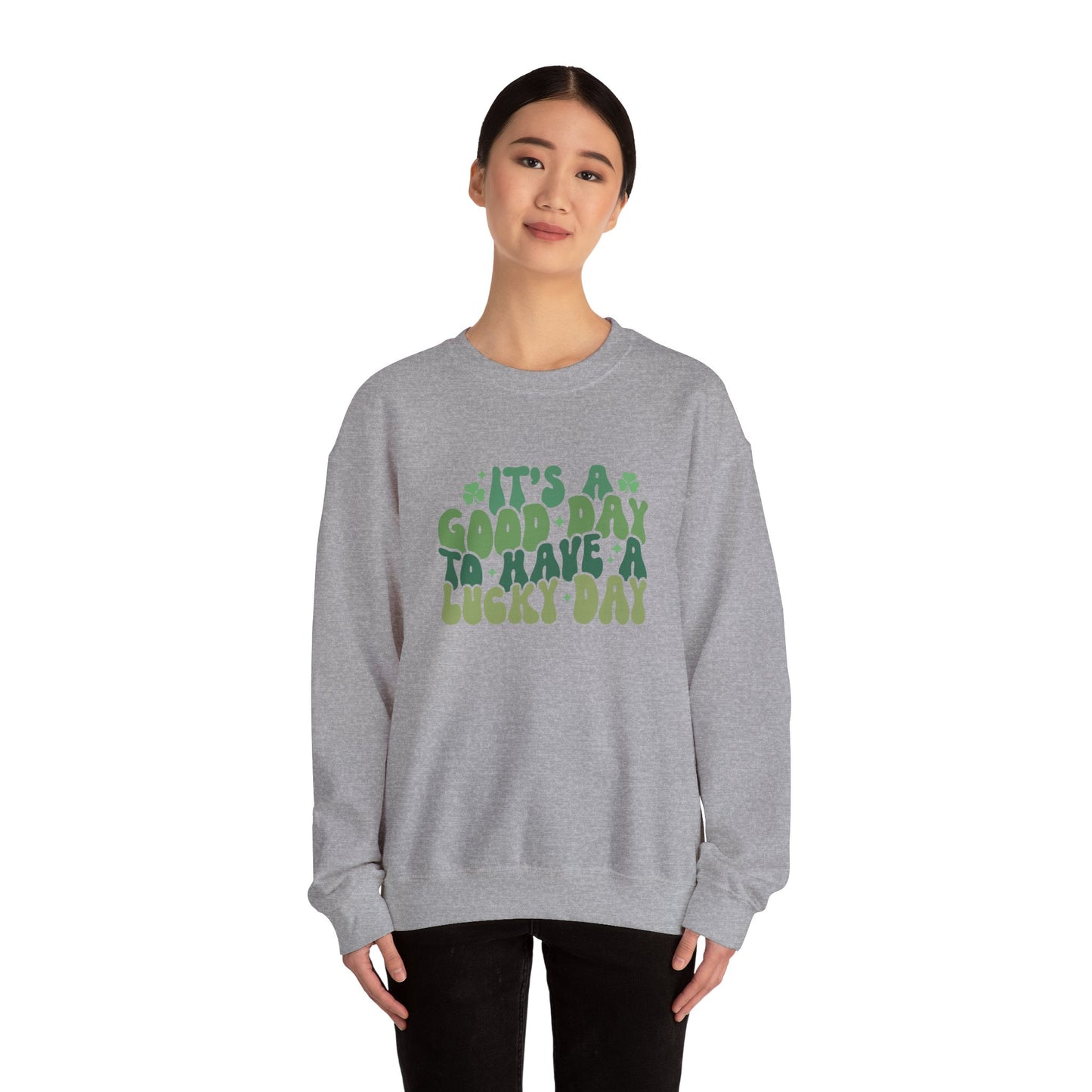Its A Good Day, St Patricks Day, Lucky Day, Womens Heavy Blend Crewneck Sweatshirt
