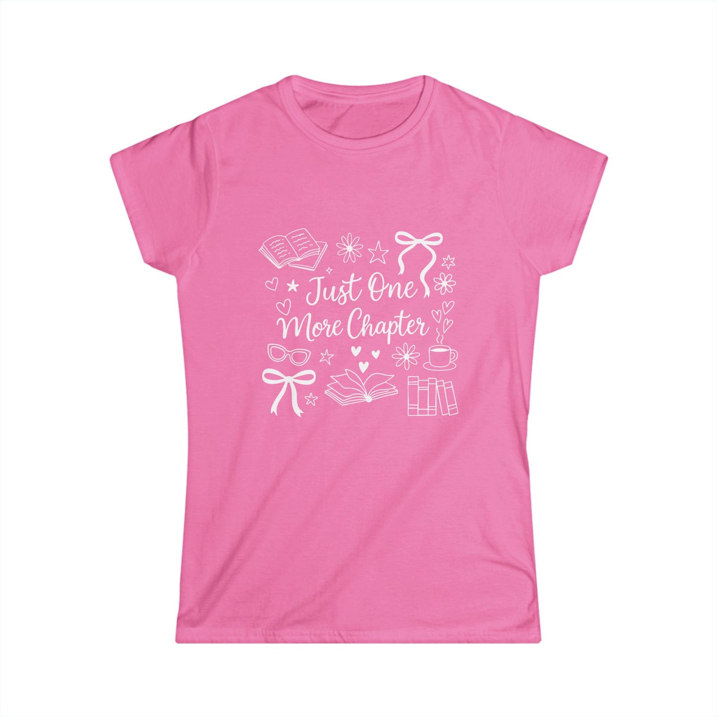 Book Lover's Softstyle Tee, Just One More Chapter Shirt, Reader Gift, Literary T-Shirt, Cozy Book Apparel, Reading Tee