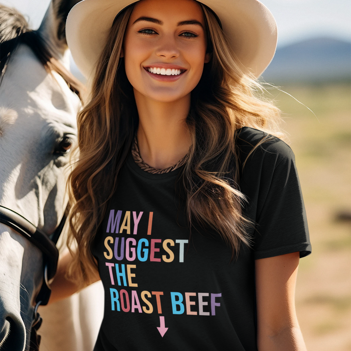 Playful Roast Beef Suggestion T-Shirt, Humorous Tee, Gift for Foodies, Casual Wear, Cookout & BBQ Party Shirt, Unisex Graphic Tee