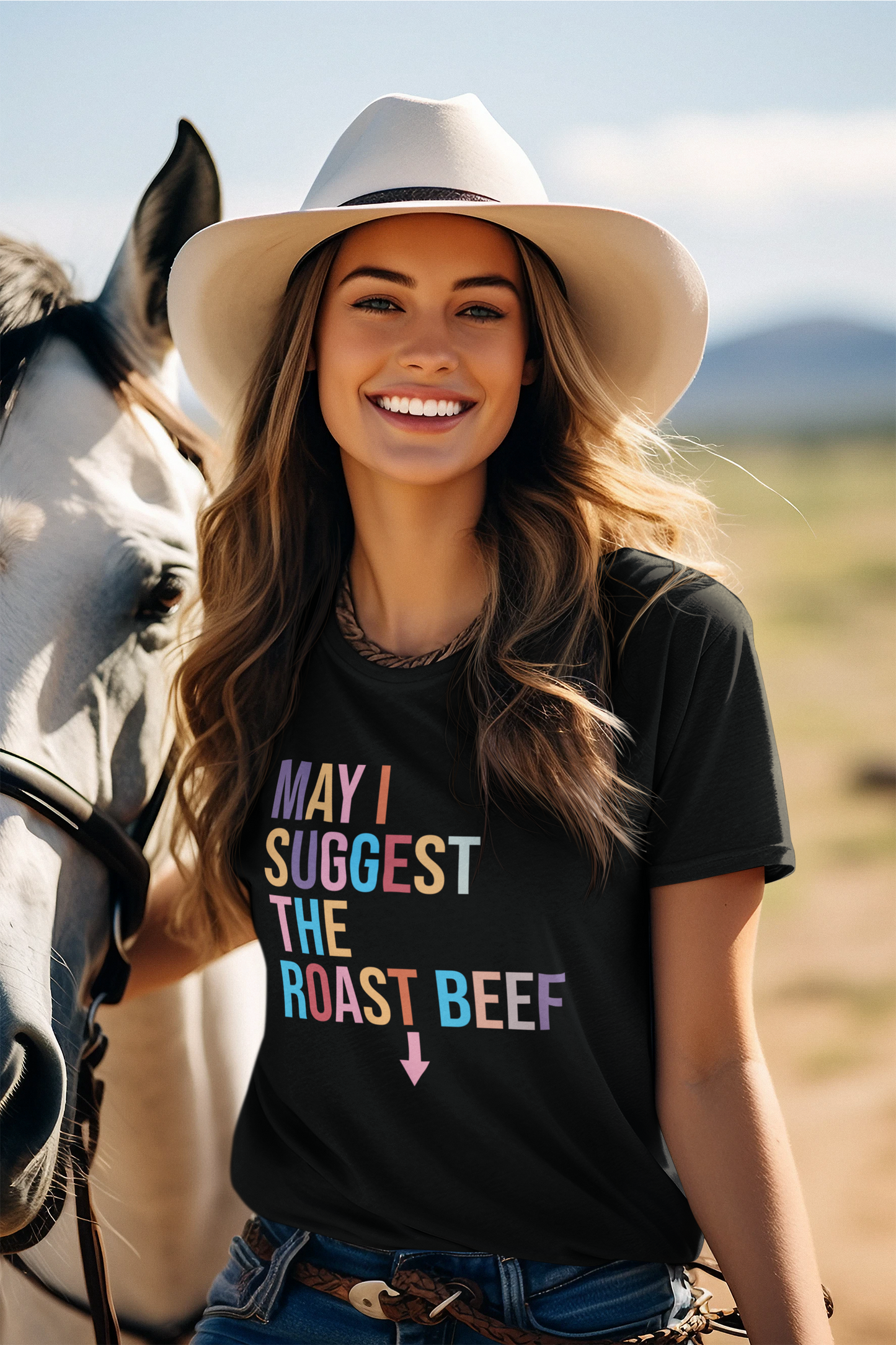 Playful Roast Beef Suggestion T-Shirt, Humorous Tee, Gift for Foodies, Casual Wear, Cookout & BBQ Party Shirt, Unisex Graphic Tee