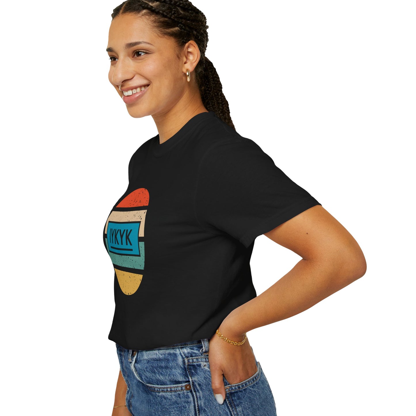 IYKYK Vintage Style Tee with Retro Rainbow