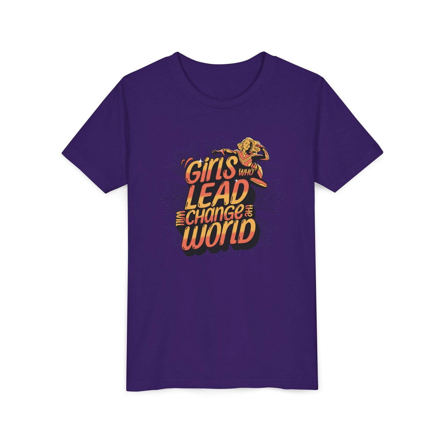 Youth Girls Who Lead Will Change the World Youth Short Sleeve T Shirt Kids