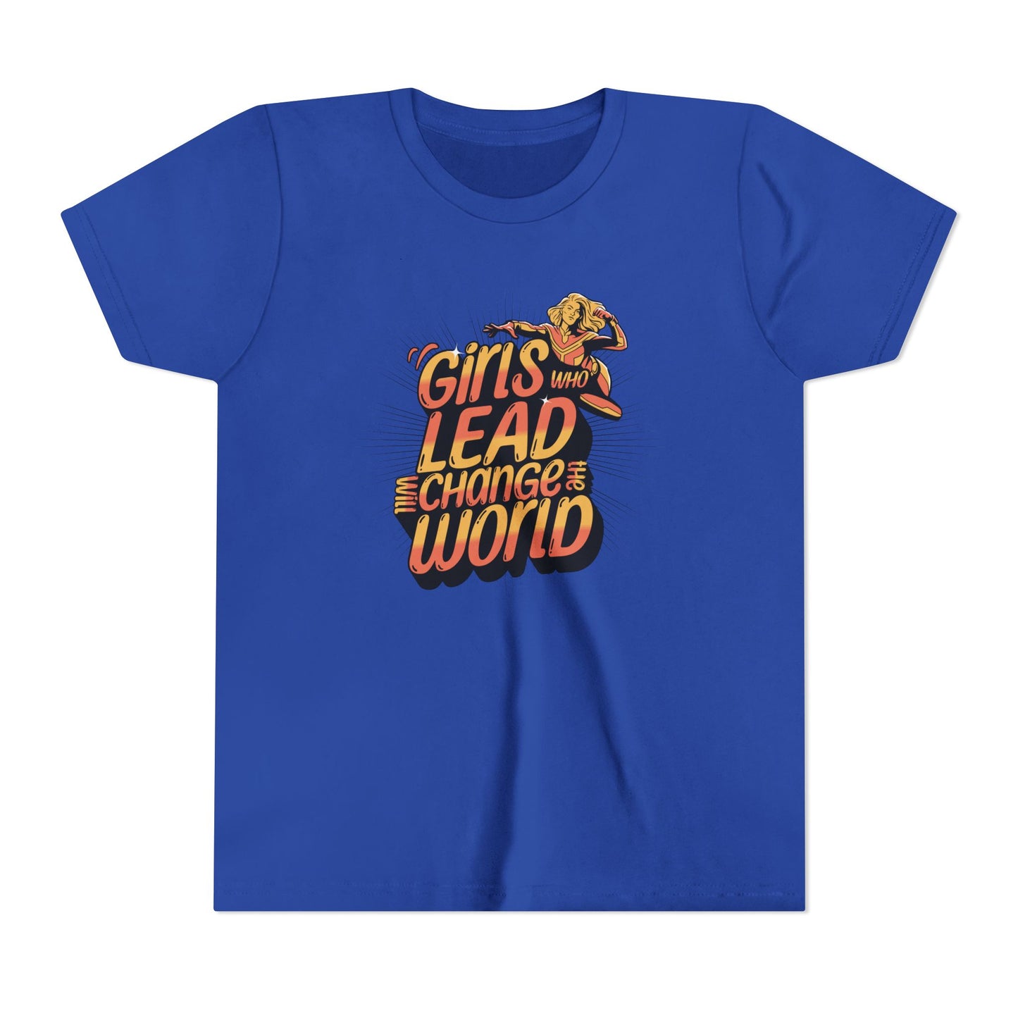 Youth Girls Who Lead Will Change the World Youth Short Sleeve T Shirt Kids