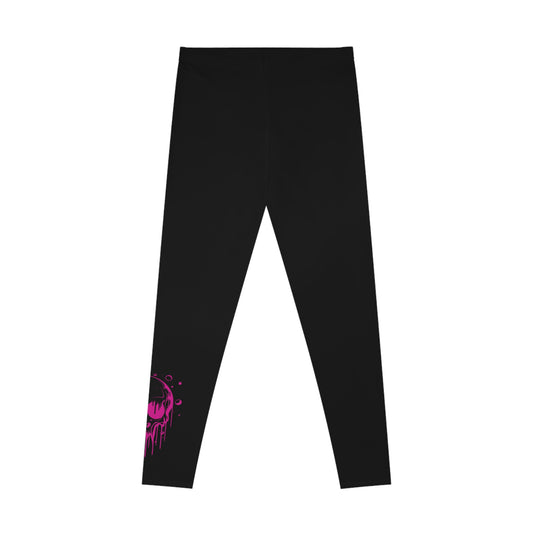 Skull Stretchy Leggings, Skull Stretchy Yoga Pants, Stretchy Skull Themed Casual Leggings