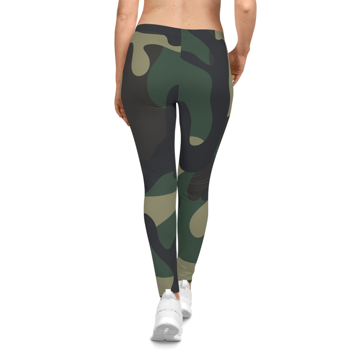 Camo Stretchy Casual Leggings, Womens Casual Camo Leggings