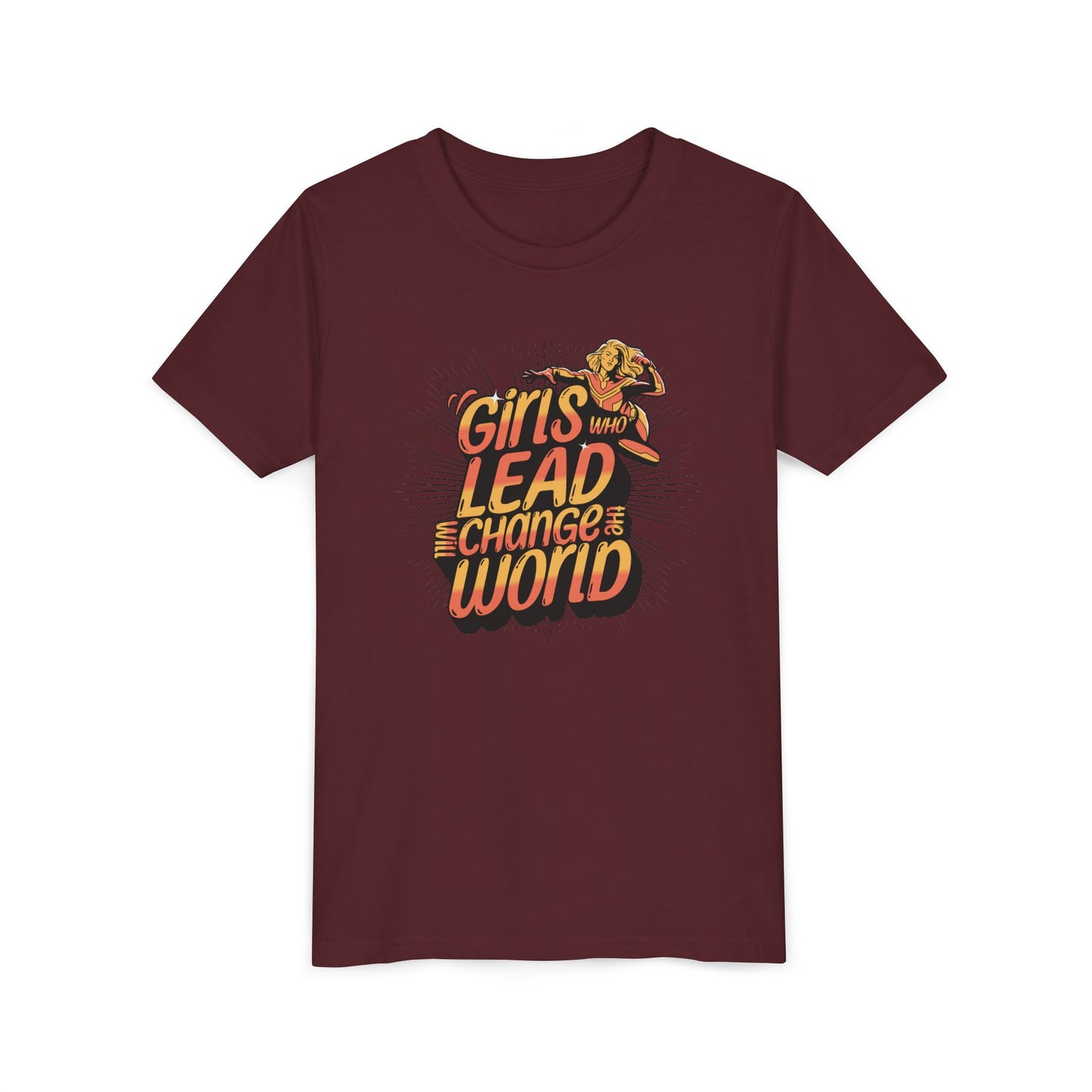 Youth Girls Who Lead Will Change the World Youth Short Sleeve T Shirt Kids