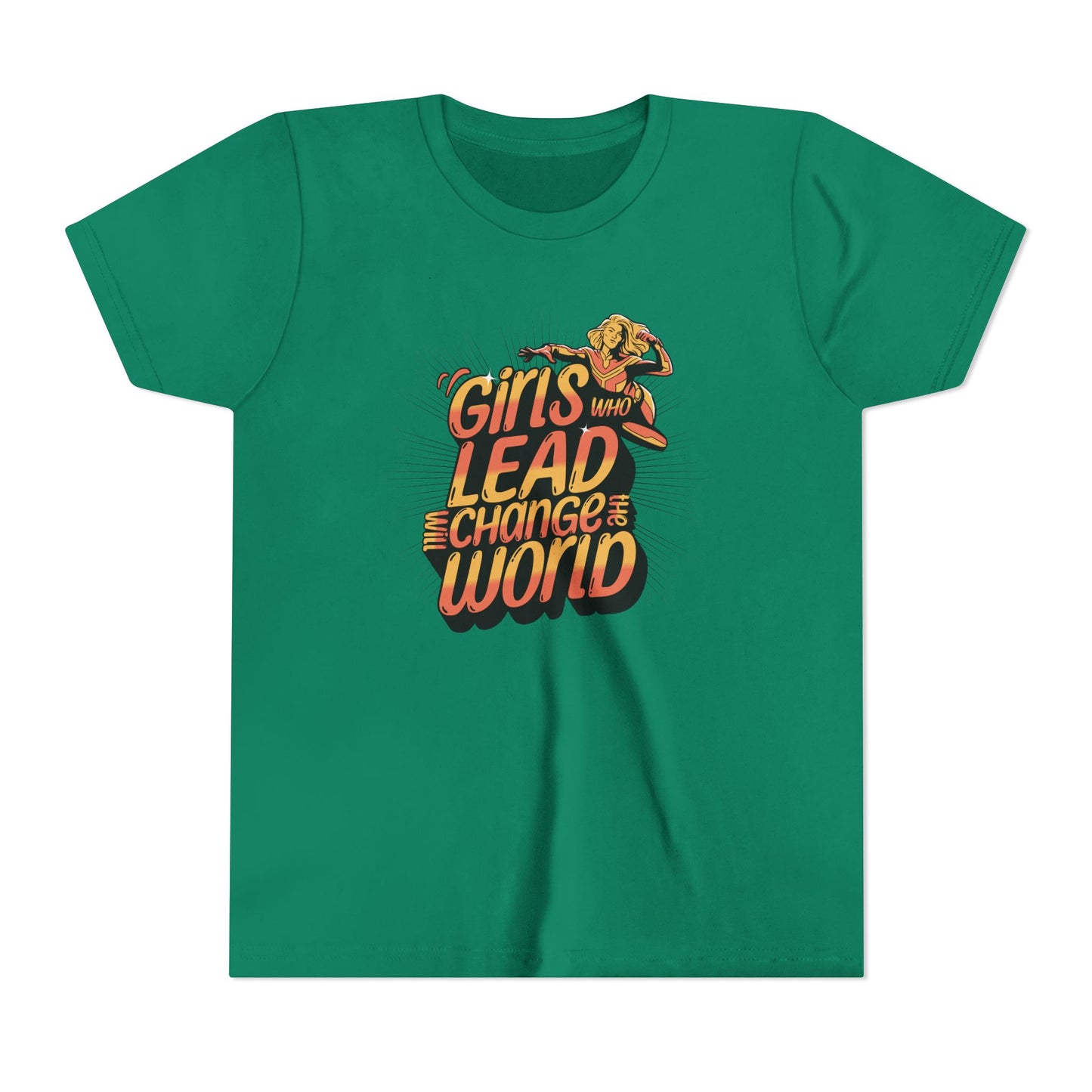 Youth Girls Who Lead Will Change the World Youth Short Sleeve T Shirt Kids