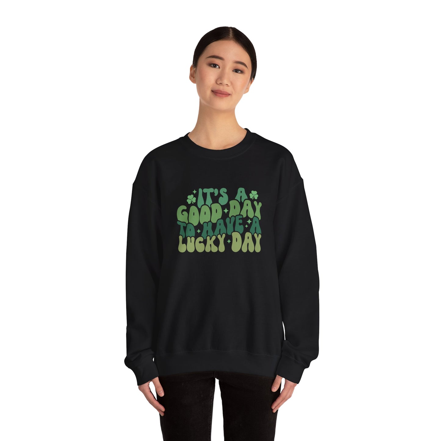 Its A Good Day, St Patricks Day, Lucky Day, Womens Heavy Blend Crewneck Sweatshirt