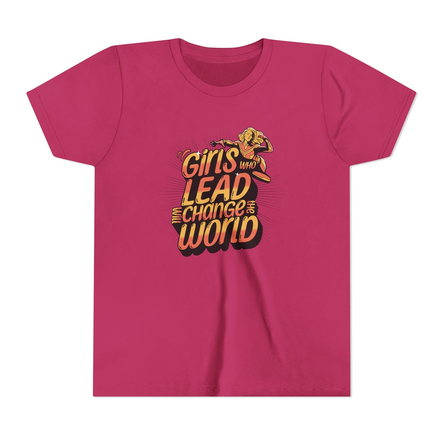 Youth Girls Who Lead Will Change the World Youth Short Sleeve T Shirt Kids