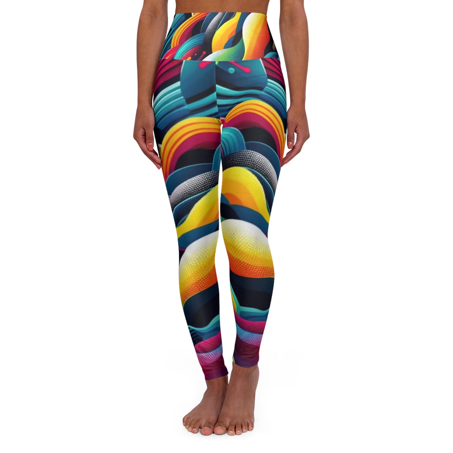 High Waisted Yoga Leggings, Workout Leggings, Funky Design Leggings