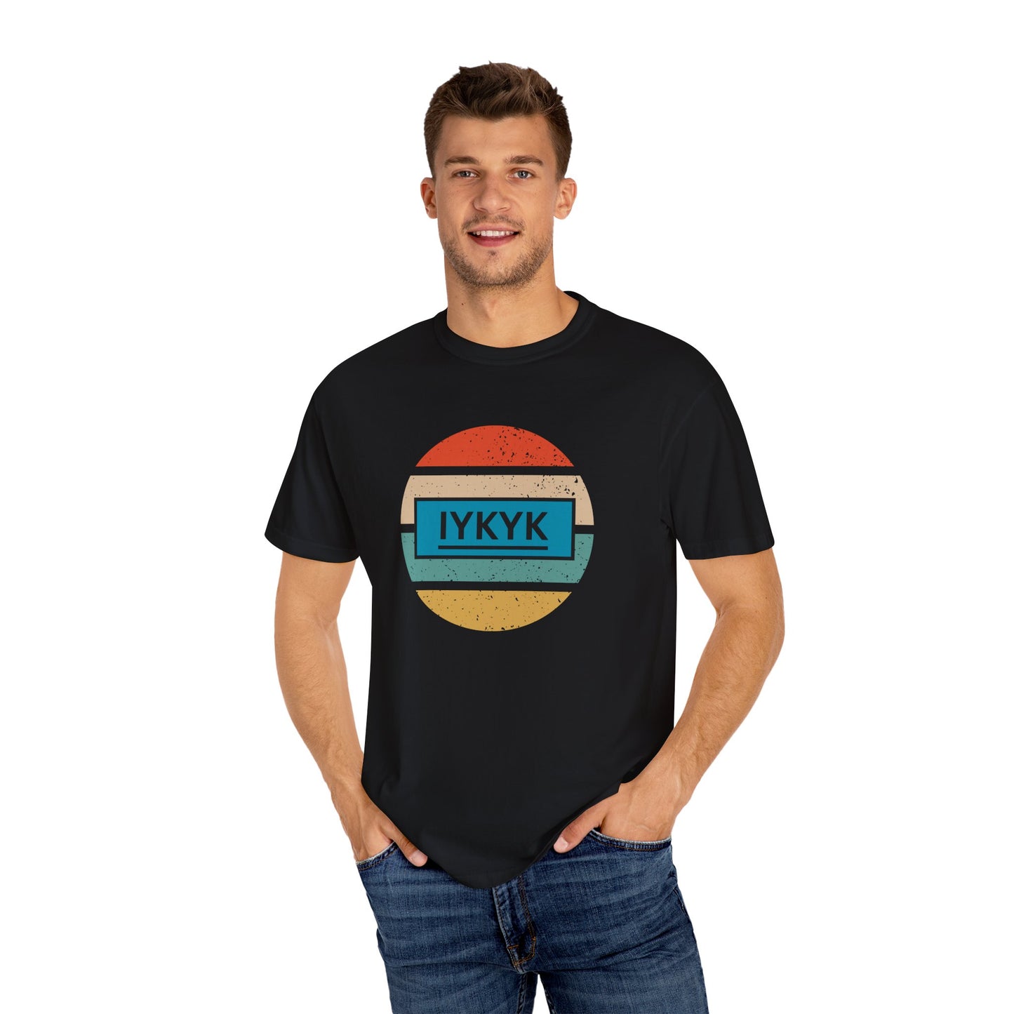 IYKYK Vintage Style Tee with Retro Rainbow