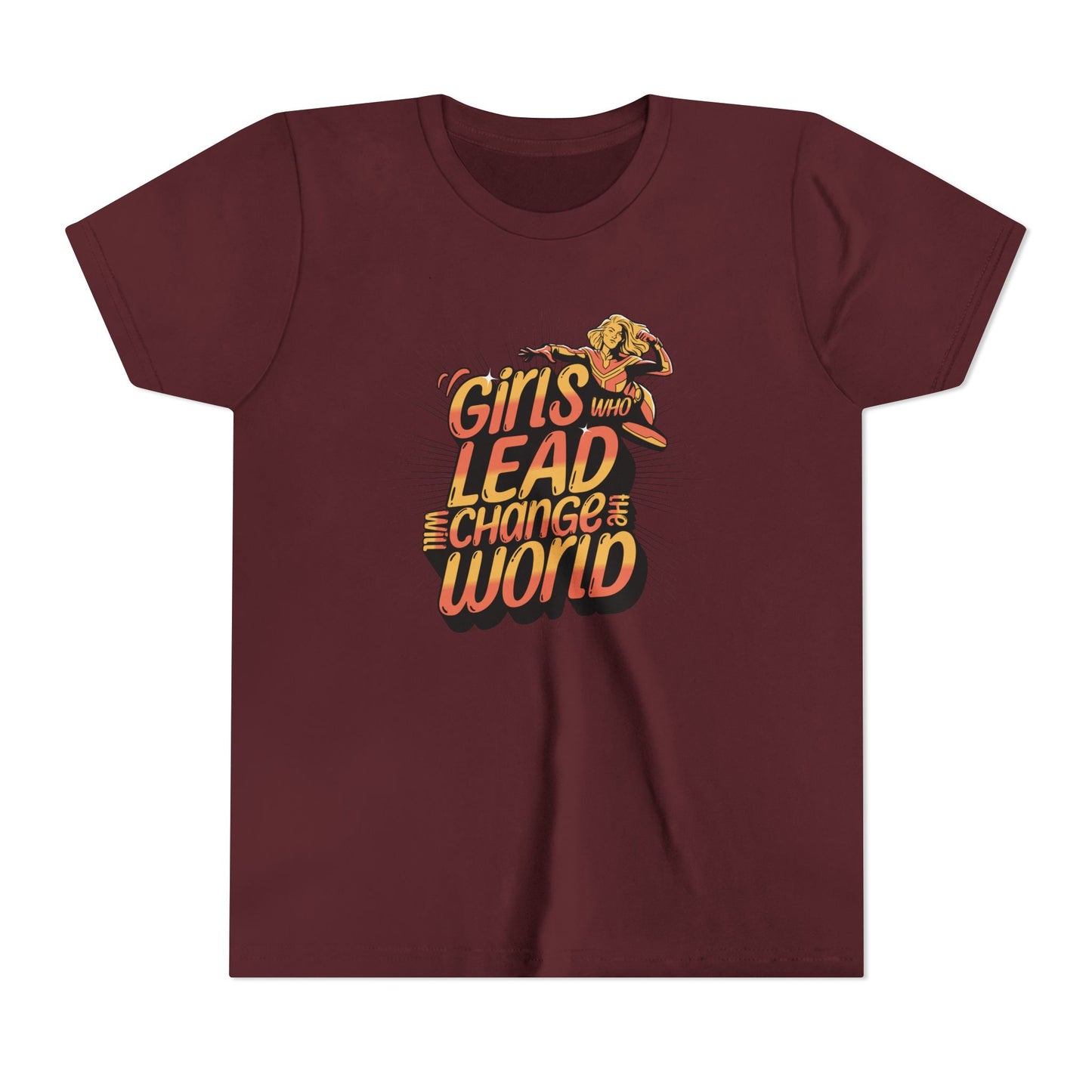 Youth Girls Who Lead Will Change the World Youth Short Sleeve T Shirt Kids