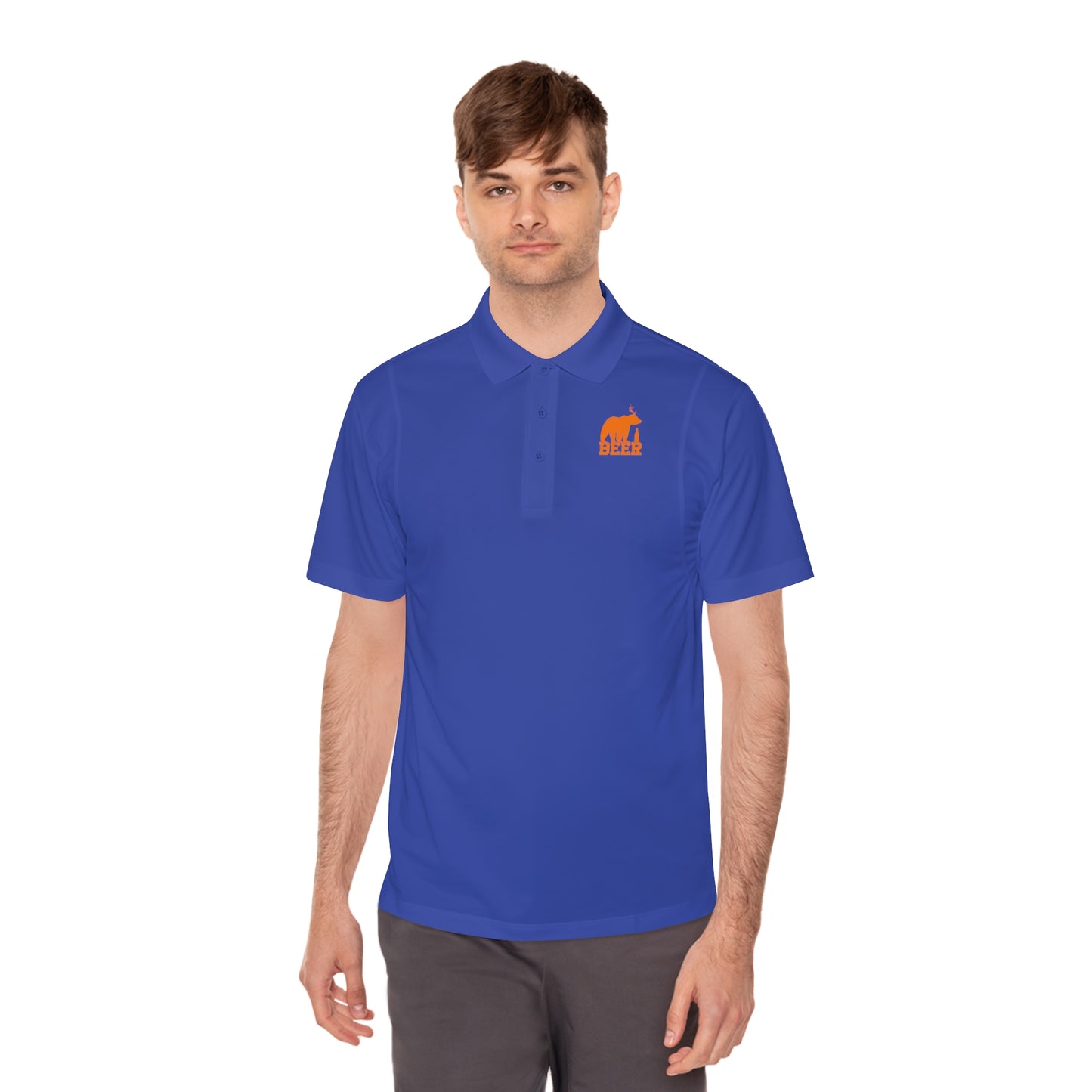 Mens Golf Shirt Beer Bear Men's Sport Polo Shirt